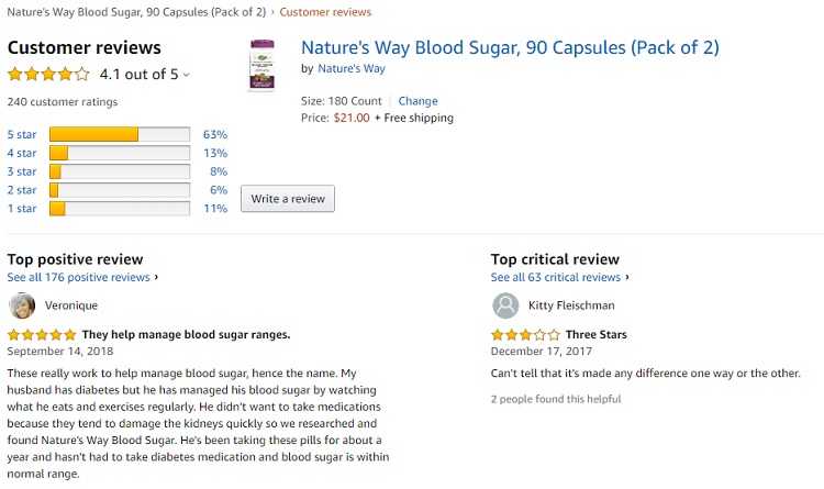 Phản hồi từ phía khách hàng dùng viên uống Blood Sugar Nature's Way 3
